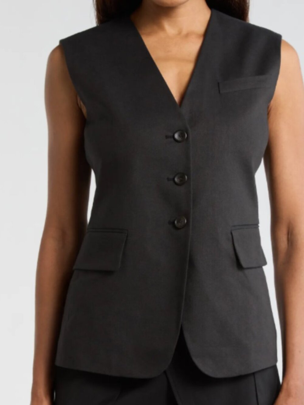 A.L.C. new w/tags Womens Noa Linen Blend Vest w/lace up back Black Sz 6